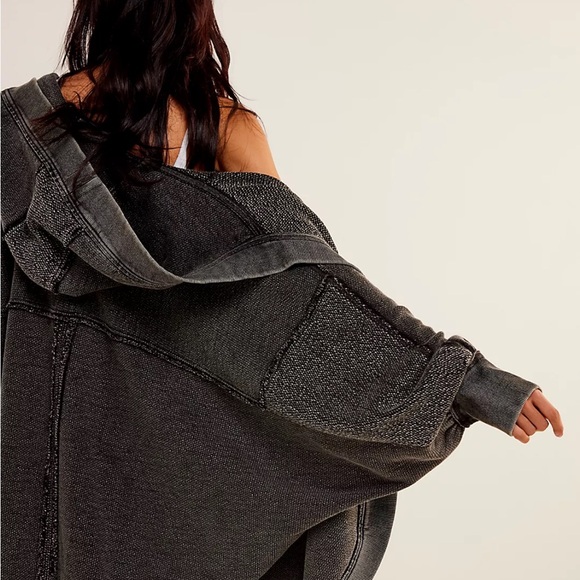 Free People Gray Oversized Jacket - Picture 3 of 6